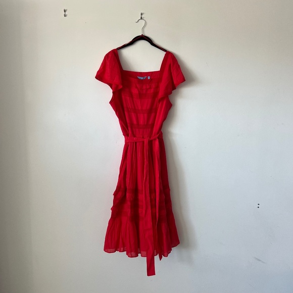 Draper James Red Tie Waist Peasant Dress NWT size XXL - Picture 4 of 16